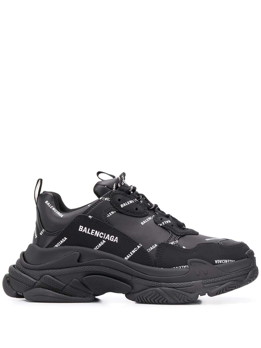 Balenciaga Triple S sneakers met logo - Zwart