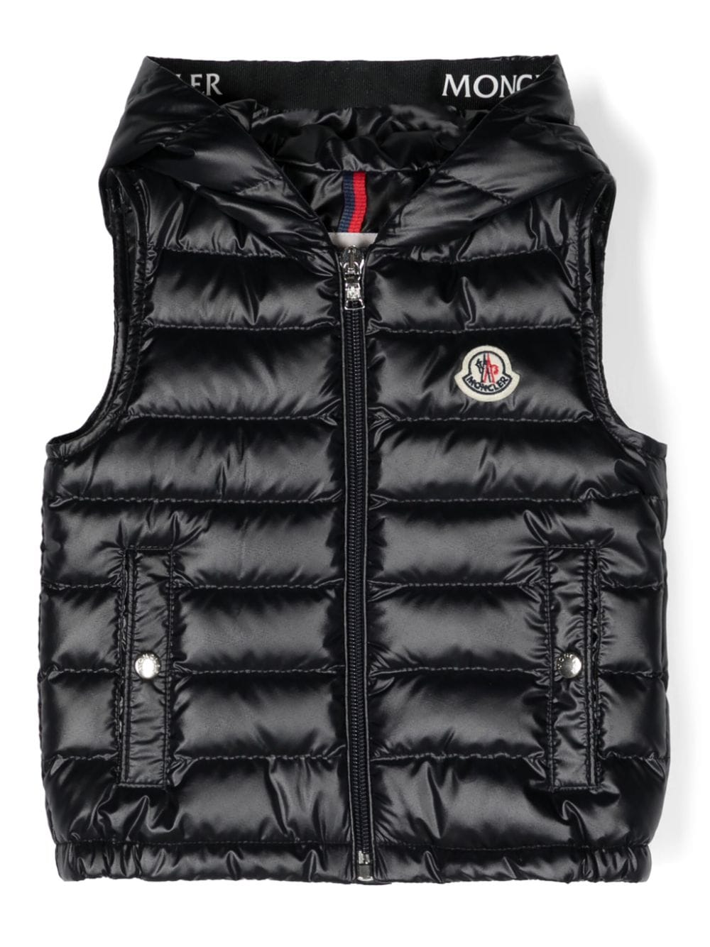 Moncler Enfant Couronne bodywarmer met capuchon - Blauw