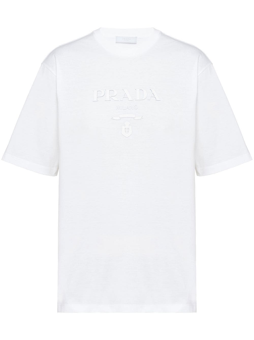 Prada T-shirt verfraaid met logo - Wit