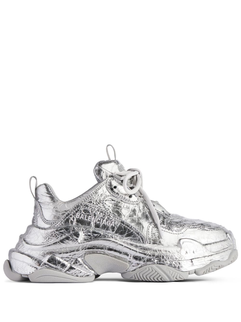 Balenciaga Triple S leren sneakers - Zilver