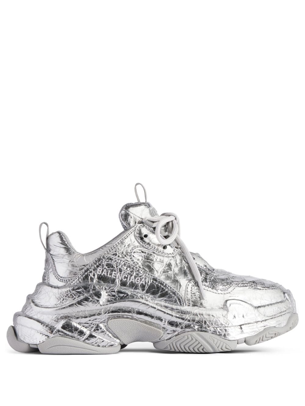 Balenciaga Triple S leren sneakers - Zilver