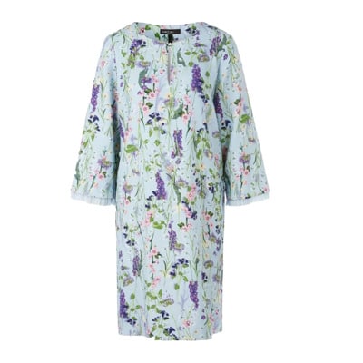 Bloemenjurk met geplooide details Marc Cain , Blue , Dames