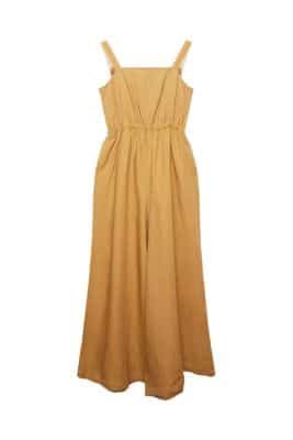 ESPRIT Jumpsuit met wijde pijpen. linnenmix