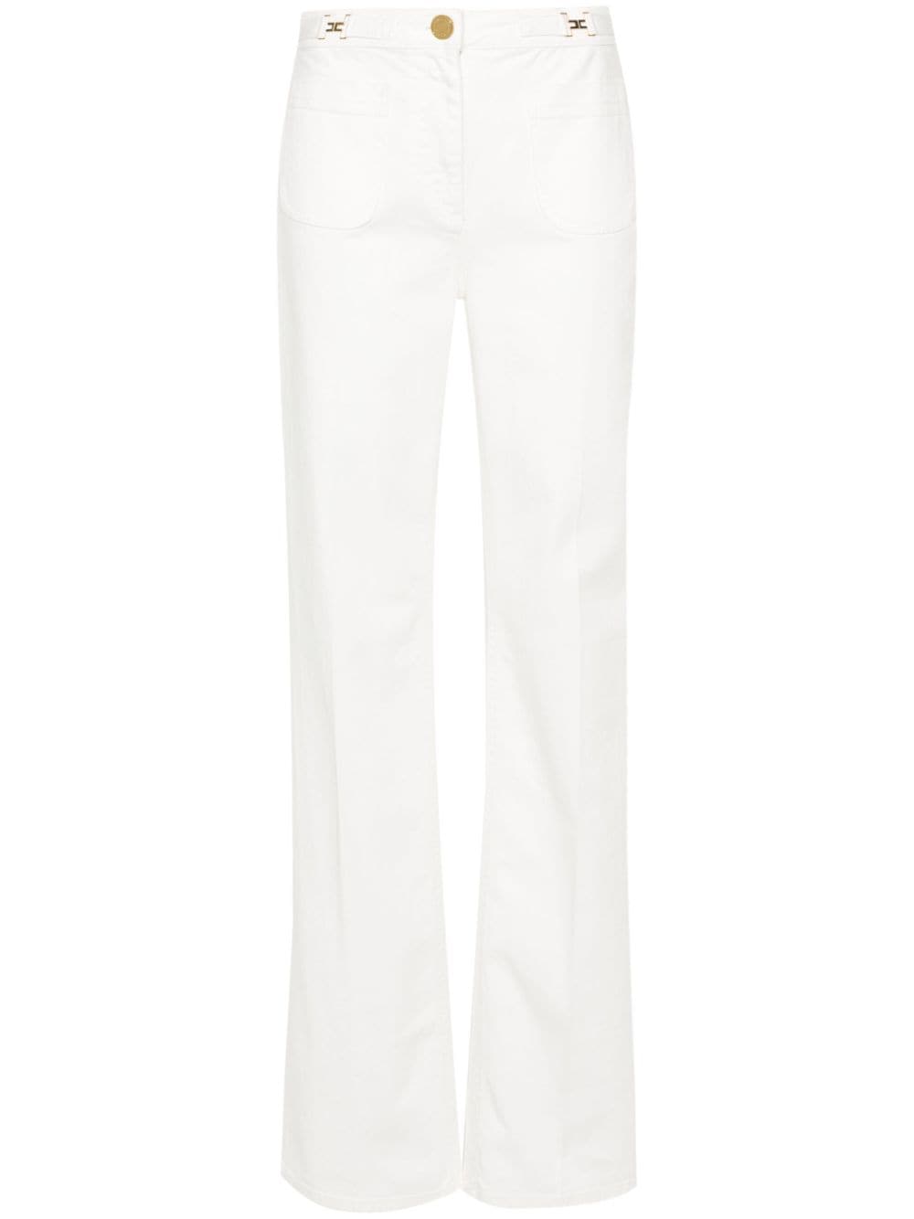 Elisabetta Franchi Jeans met logoplakkaat - Wit