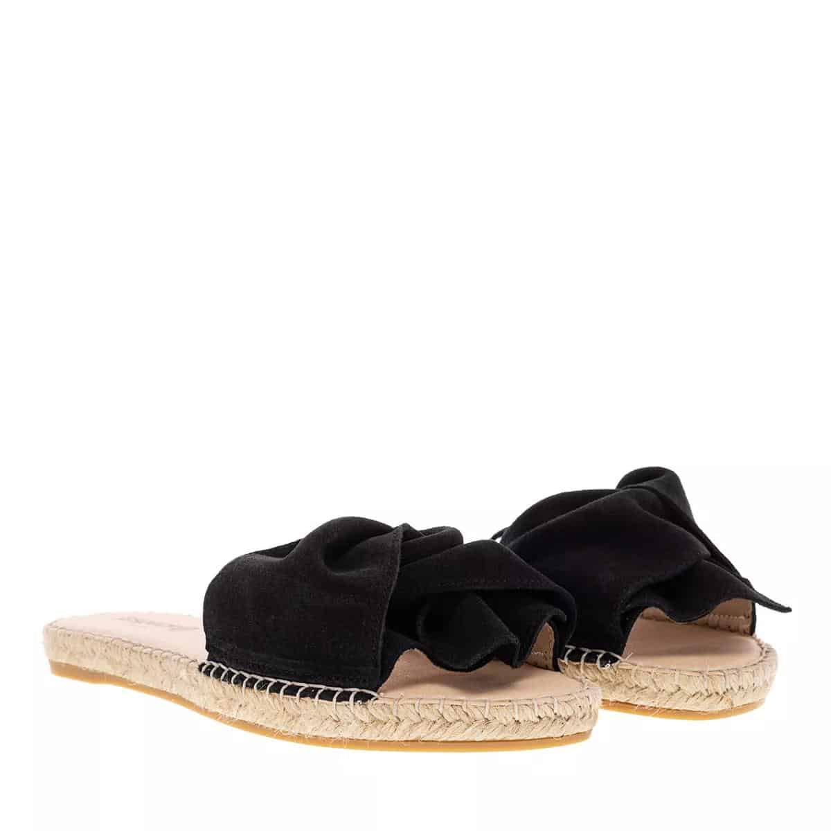 Espadrij l'originale Slippers - PLAGE BOUCLE VELOUR in zwart