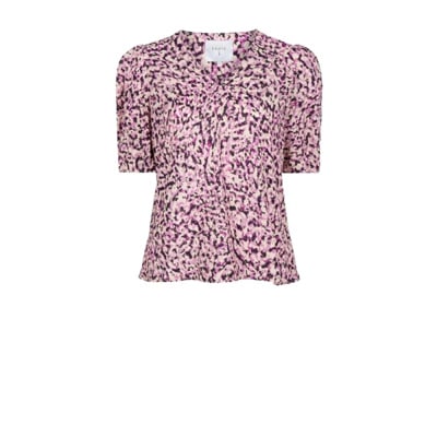 Gedrukte Pofmouw Top Dante 6 , Pink , Dames