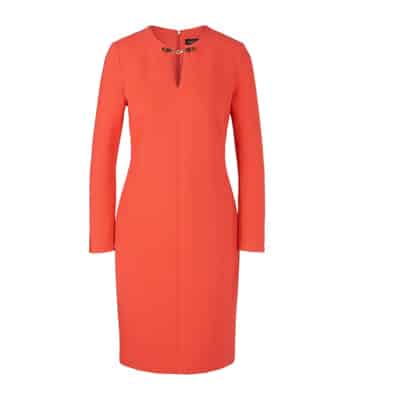 Gestructureerde Mini Jurk met Split Halslijn Marc Cain , Red , Dames