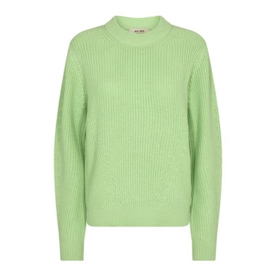 Groene Crew Neck Gebreide Trui MOS Mosh , Green , Dames