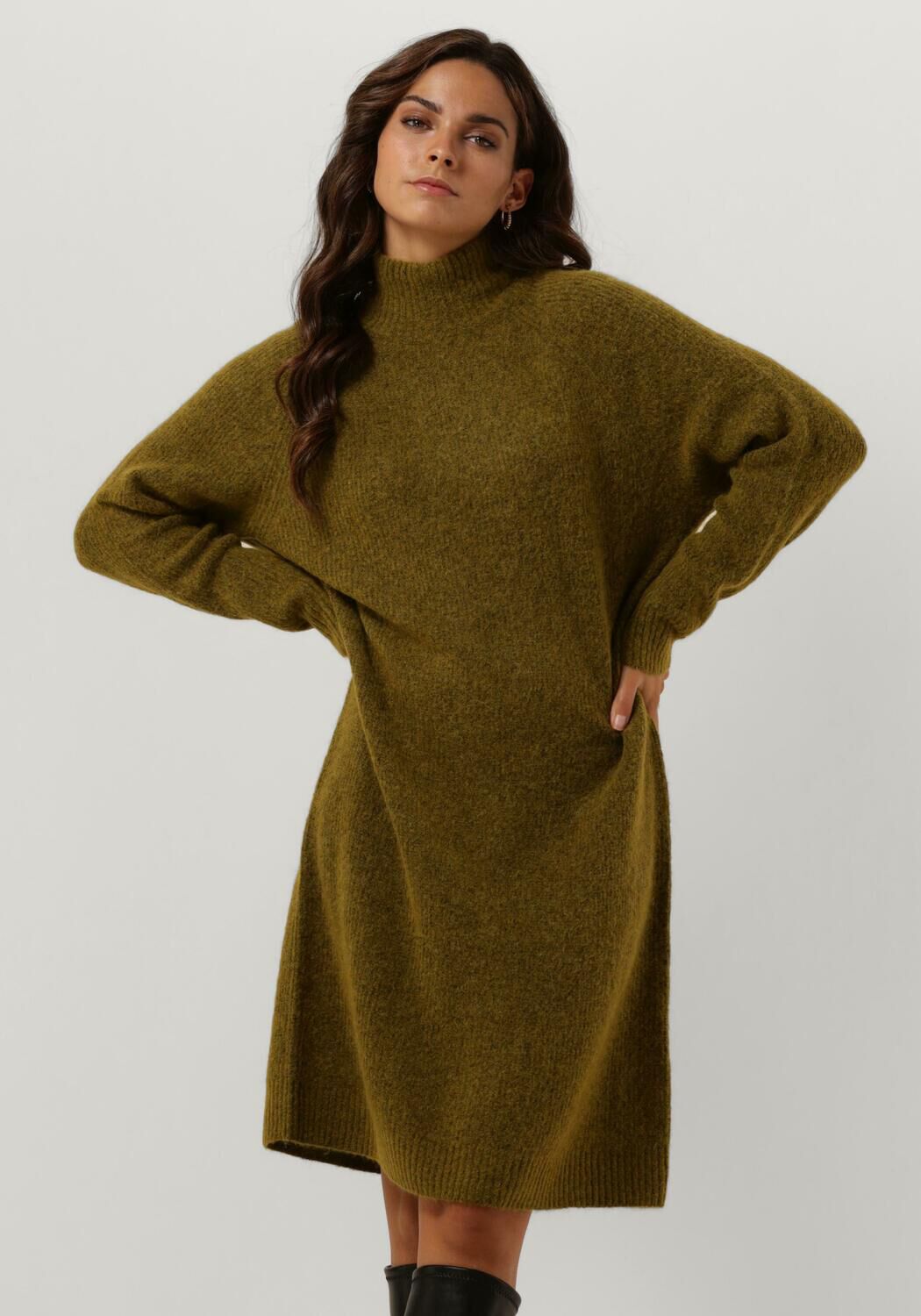 Groene Mos Mosh Mini Jurk Mmthora Alyn Knit Dress