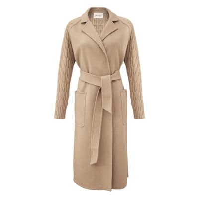 Luxe Wol en Kasjmier Gebreide Jas Max Mara , Beige , Dames