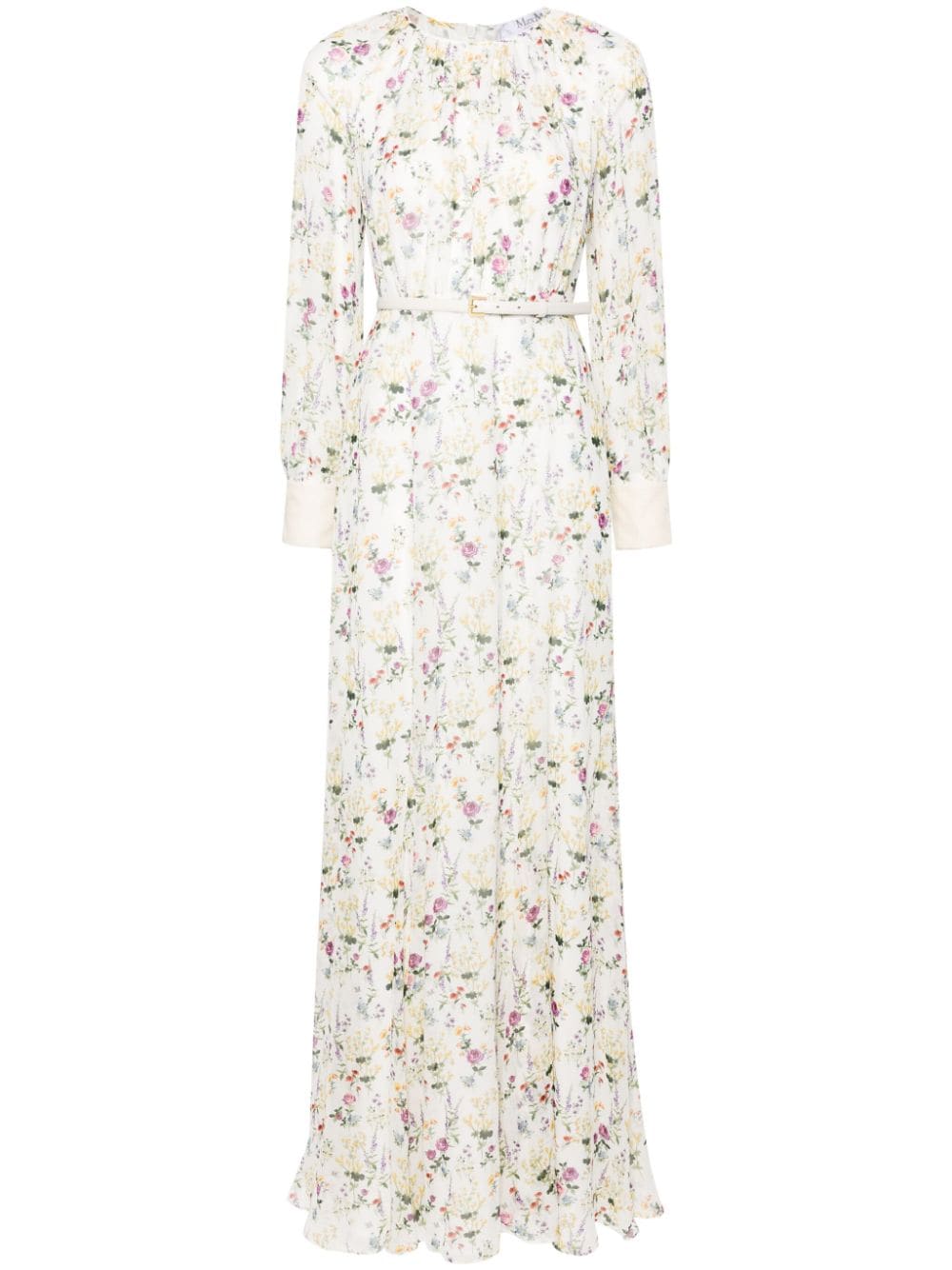 Max Mara Maxi-jurk met bloemenprint - Wit