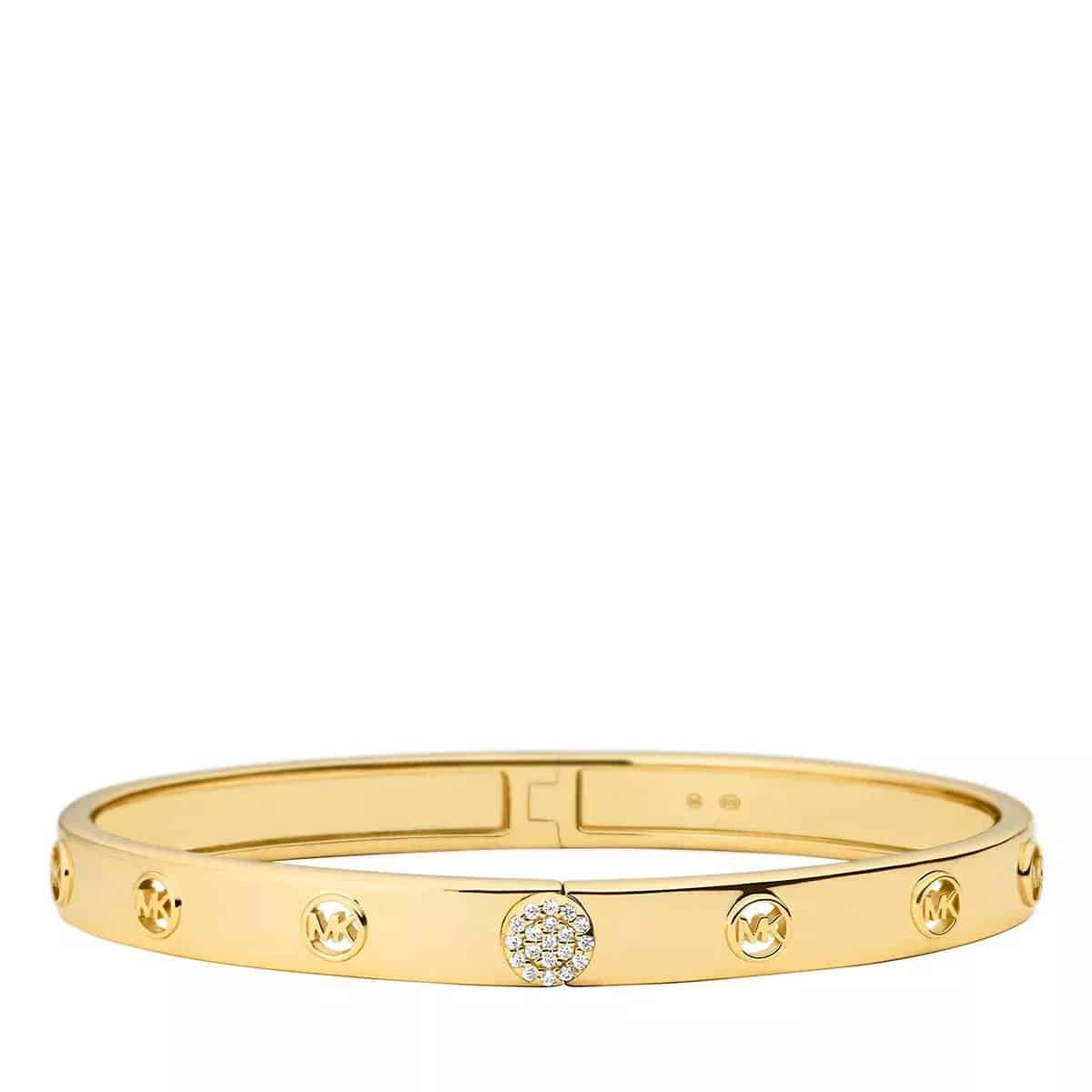 Michael Kors Armbanden - 14K Gold-Plated MK Logo Bangle in gold