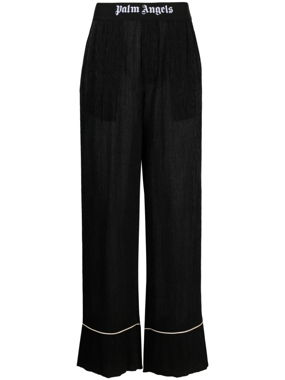 Palm Angels Broek met logo taille - Zwart