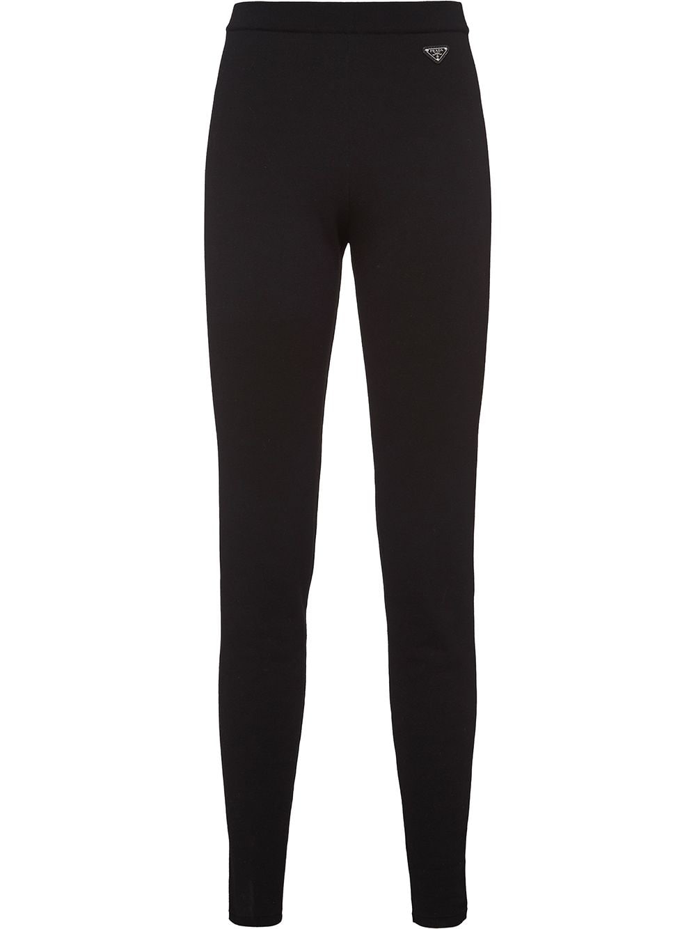 Prada Legging met logoplakkaat - Zwart