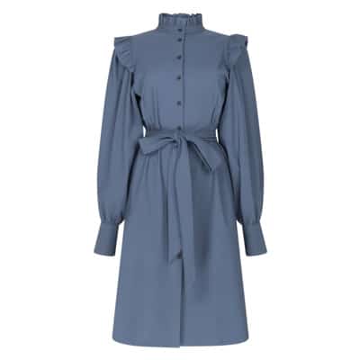 Stijlvolle Kamelia Jurk in Mid Blue Jane Lushka , Blue , Dames