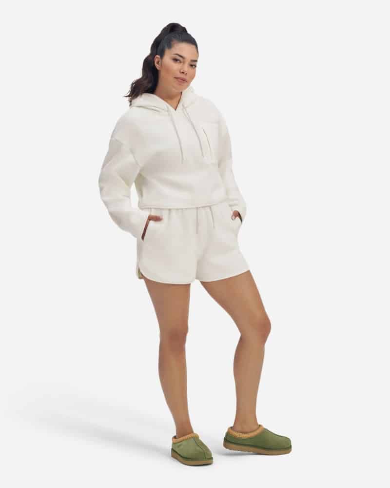 UGG® Petria-short van imitatielammy voor Dames in Nimbus, Maat L, Katoen/Polyester