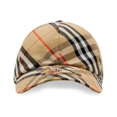 Vintage Check Patroon Gebogen Rand Pet Burberry , Multicolor , Heren