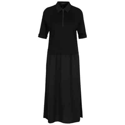 Zwarte A-Lijn Polo Jurk met Zakken Marc Cain , Black , Dames