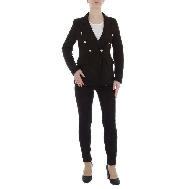 Ital-Design Anzug Damen Elegant (86365239) Knopfleiste Zweiteiler in Schwarz