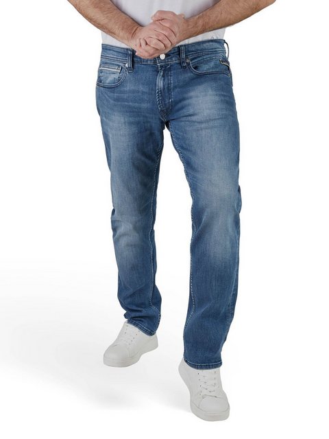Replay Straight-Jeans Herren Jeanshose Grover Denim Hose mit Stretch