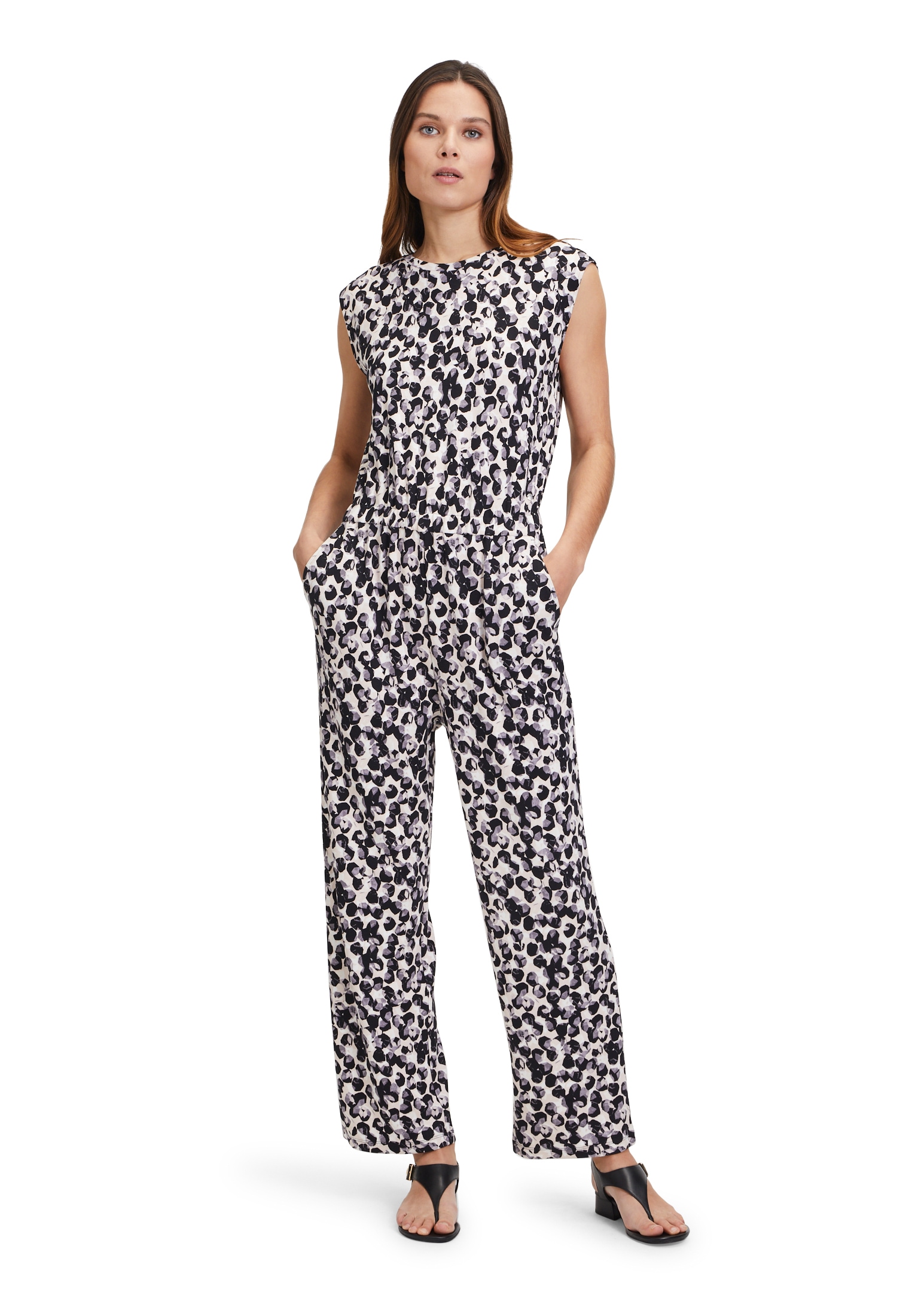 Betty&Co Overall "Betty & Co Jumpsuit mit Rundhalsausschnitt", (1 tlg.), Druck