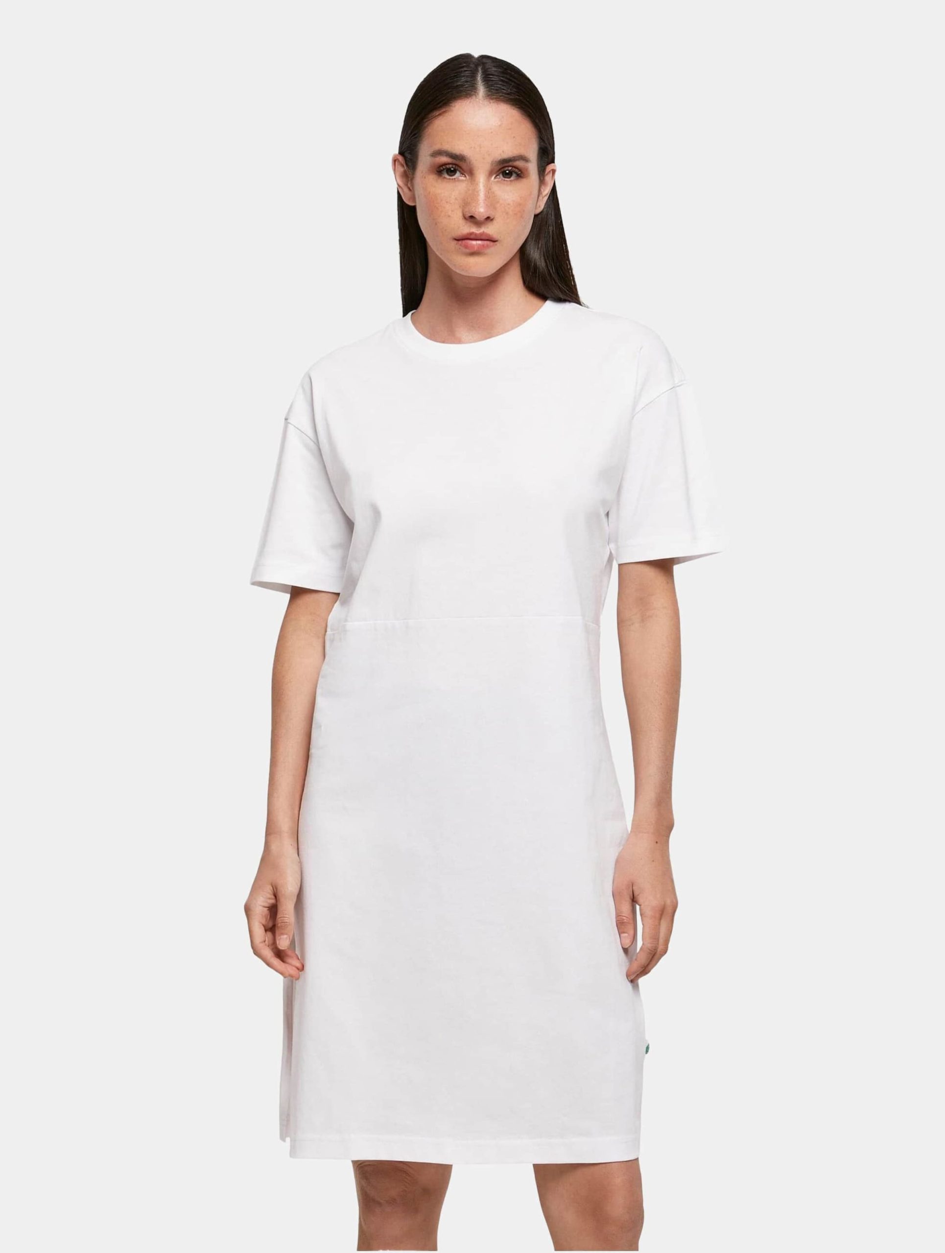 Build Your Brand Ladies Organic Oversized Slit Tee Kleid