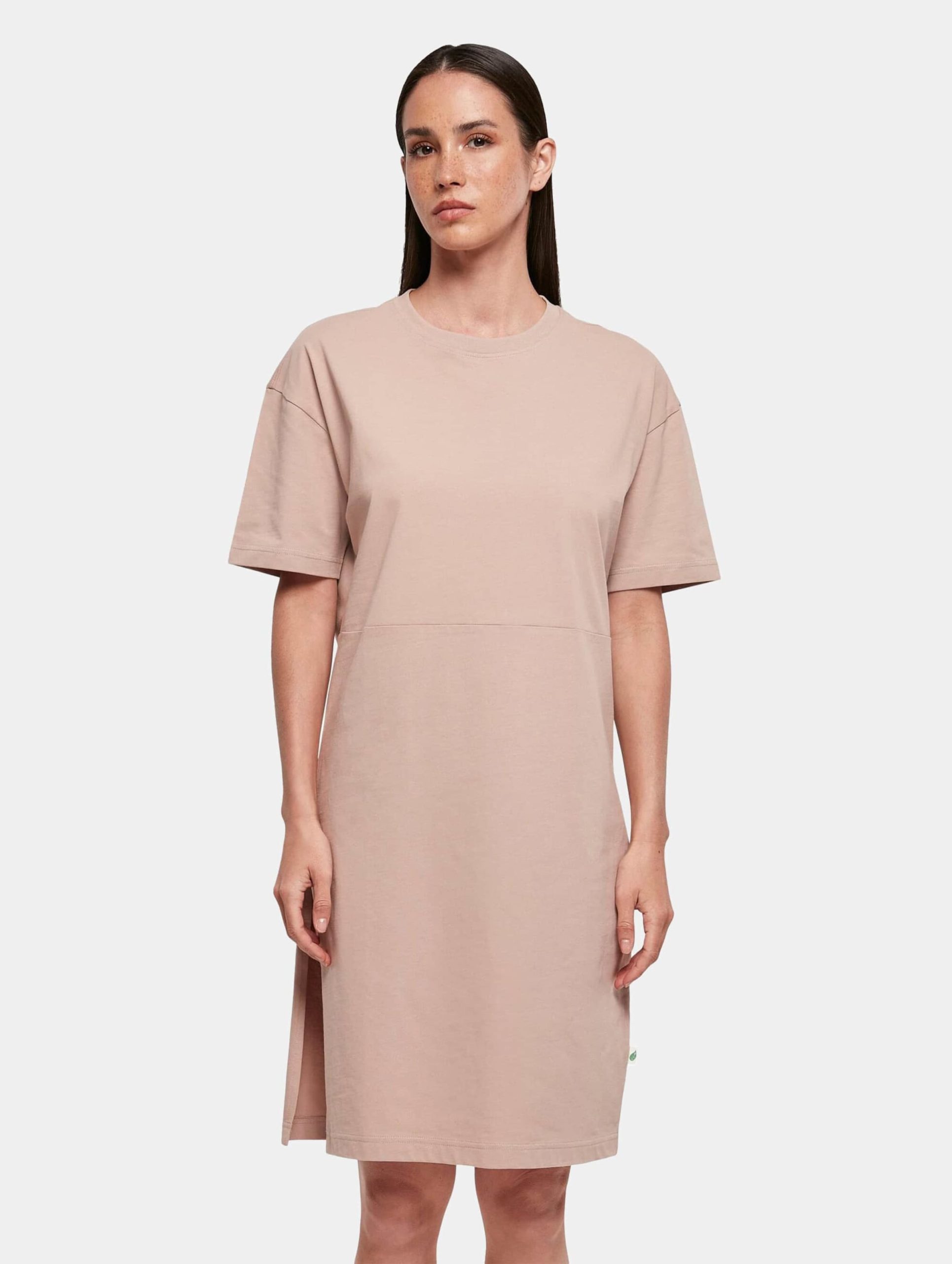 Build Your Brand Ladies Organic Oversized Slit Tee Kleid