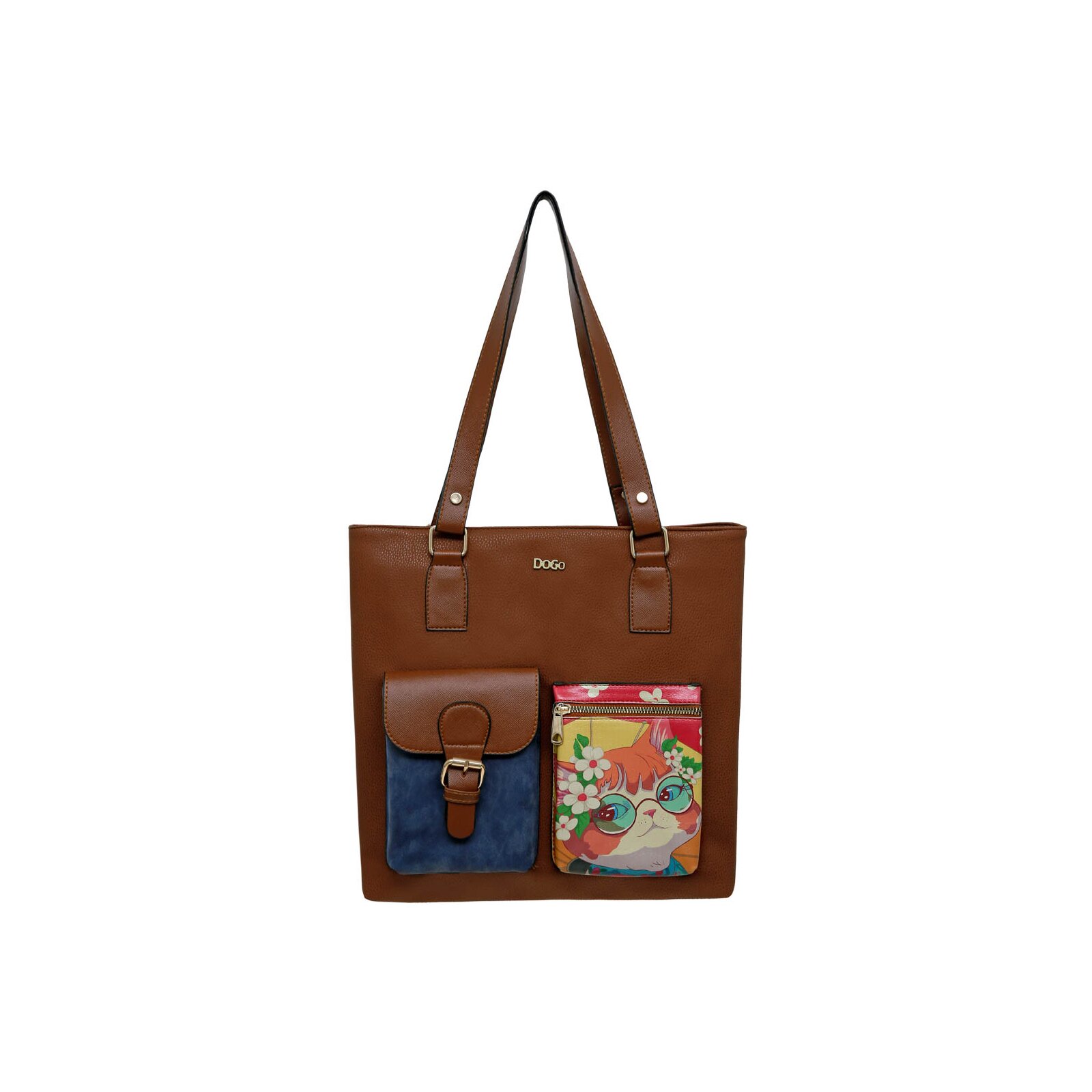 DOGO Umhängetasche "Damen Multi Pocket Bag Cat Of Grace Vegan Damen Handtaschen", Vegan