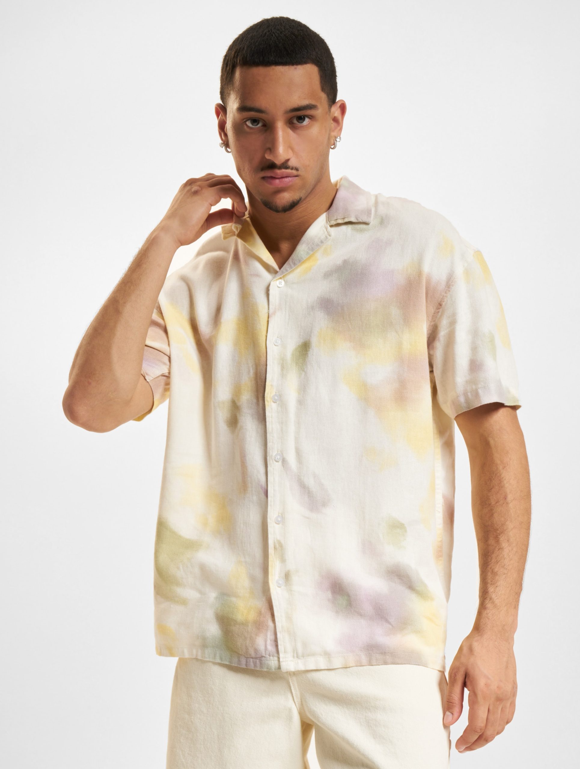 Denim Project Printed Linen Cuban Hemd