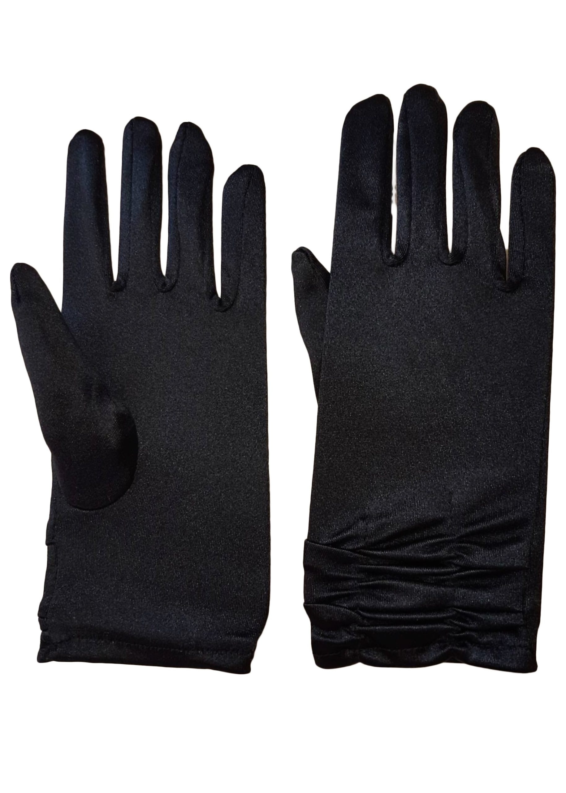 Family Trends Abendhandschuhe "Satin Damen Handschuhe kurz mit Raffung dehnbar", im Satin-Look