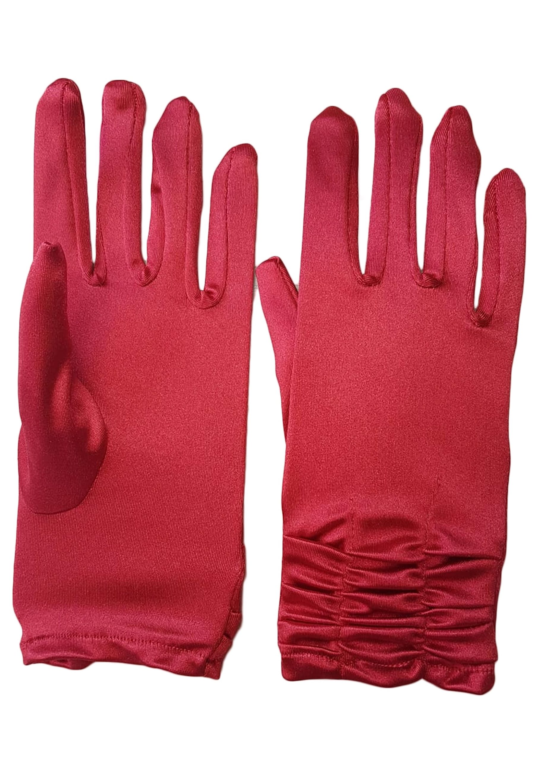 Family Trends Abendhandschuhe "Satin Damen Handschuhe kurz mit Raffung dehnbar", im Satin-Look