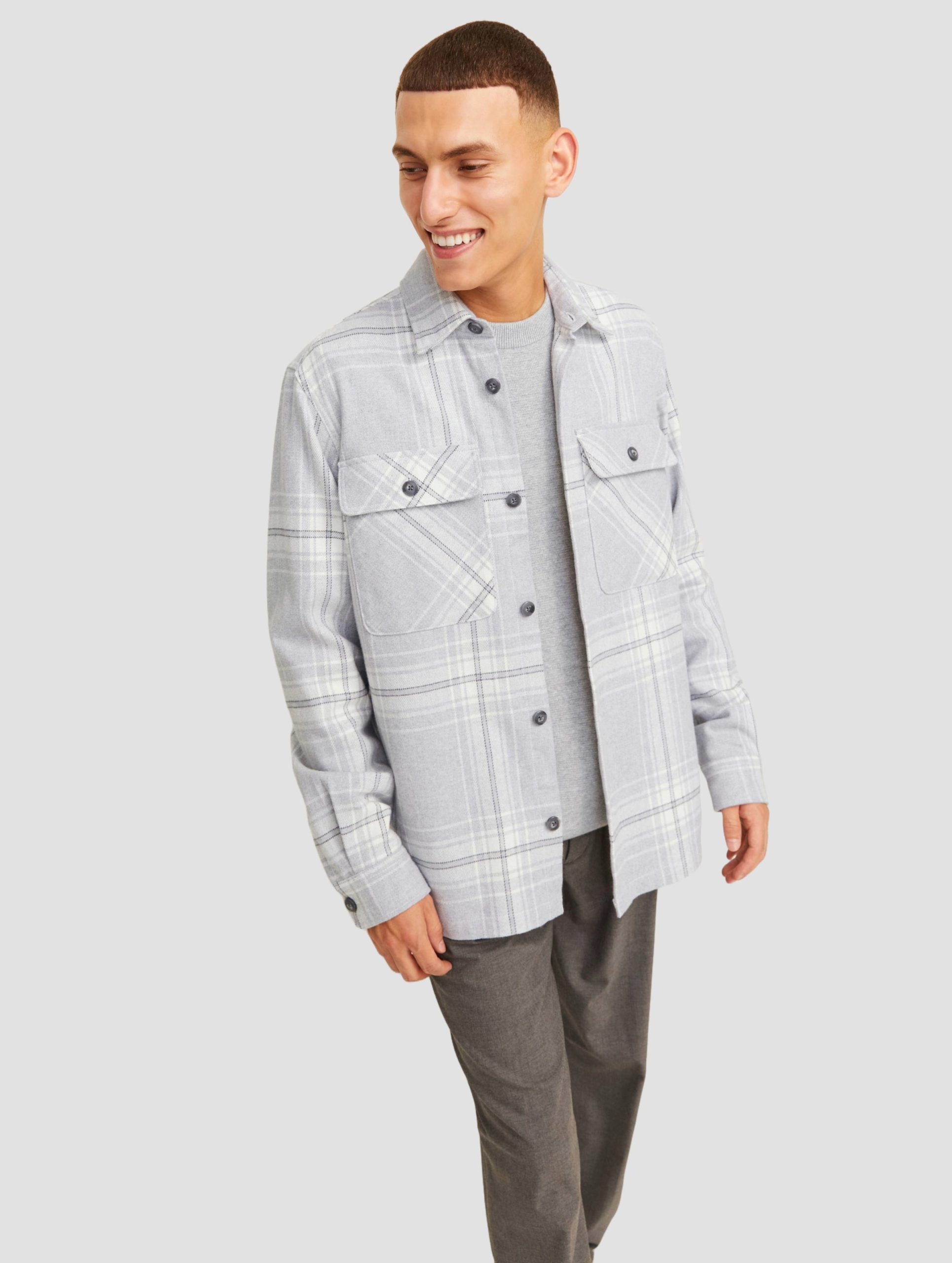 Jack & Jones Raymond Melange Check Ls Overshirt Hemd