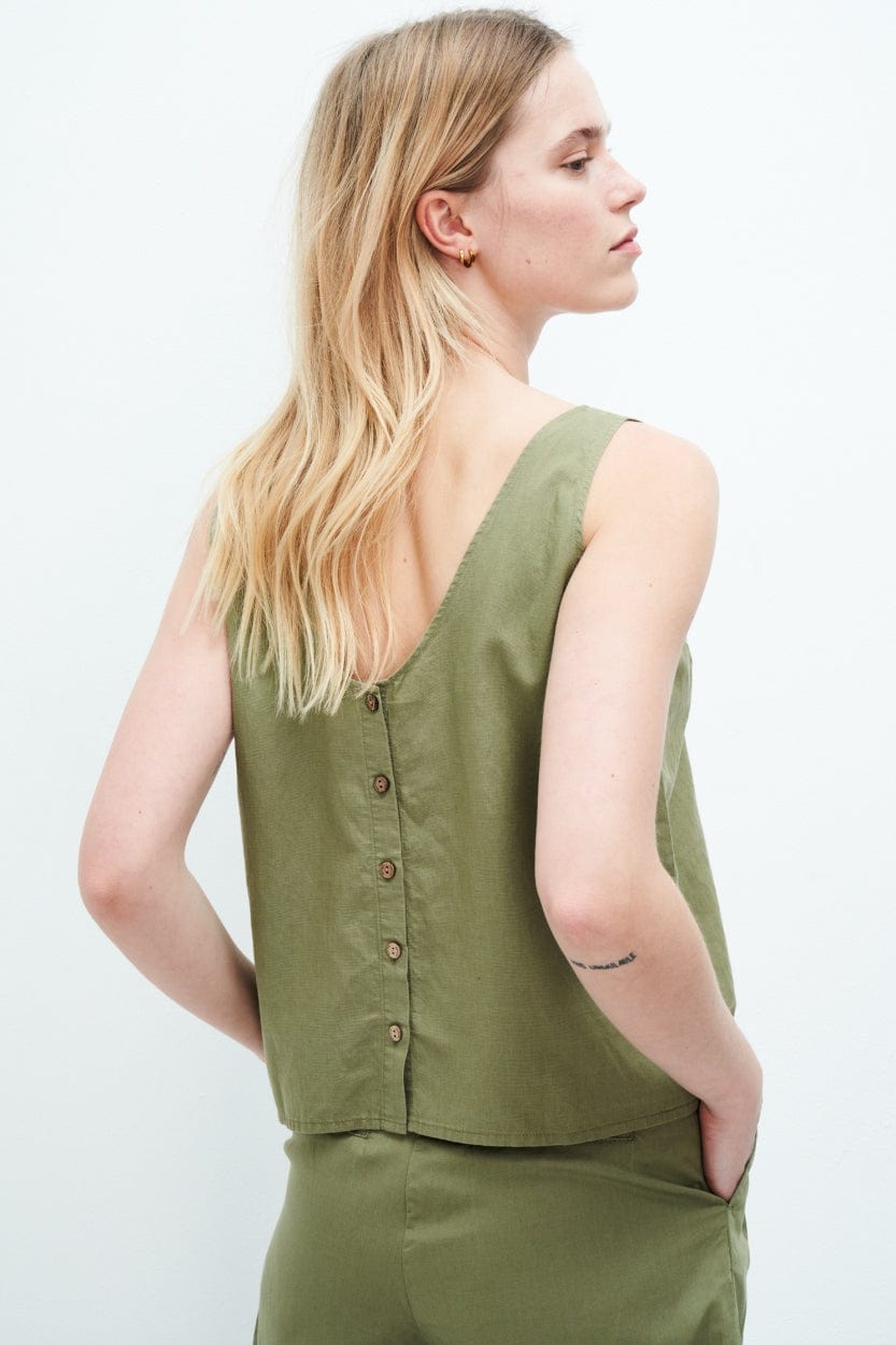 Kuyichi Damen vegan Oberteil Suzan Dunkelgrün