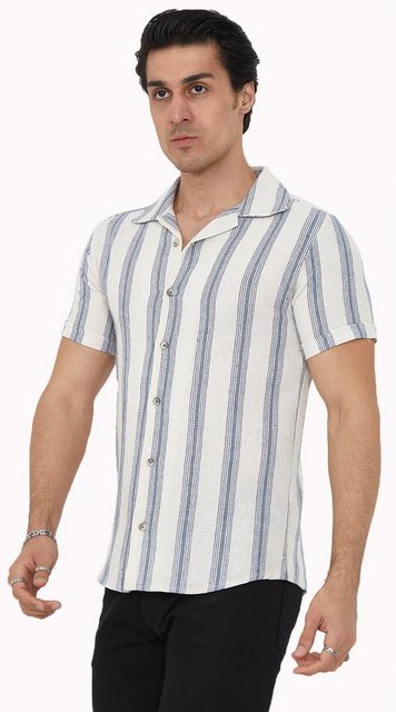 Megaman Jeans Kurzarmhemd Megaman Herren Freizeit-Hemd Stretch Kurzarm Hemden