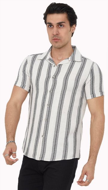 Megaman Jeans Kurzarmhemd Megaman Herren Freizeit-Hemd Stretch Kurzarm Hemden