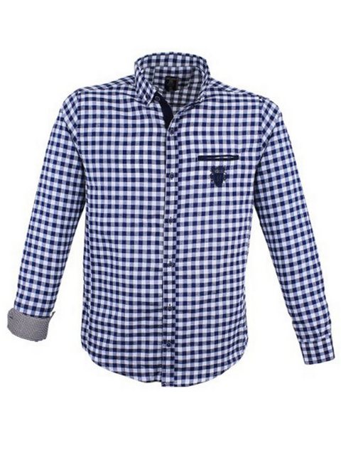 Megaman Jeans Langarmhemd Herren Button Down Outdoor Freizeithemden Casual Style
