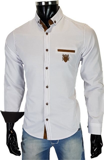 Megaman Langarmhemd Herren Button Down Outdoor Freizeithemden Casual Style, Flanellhemden