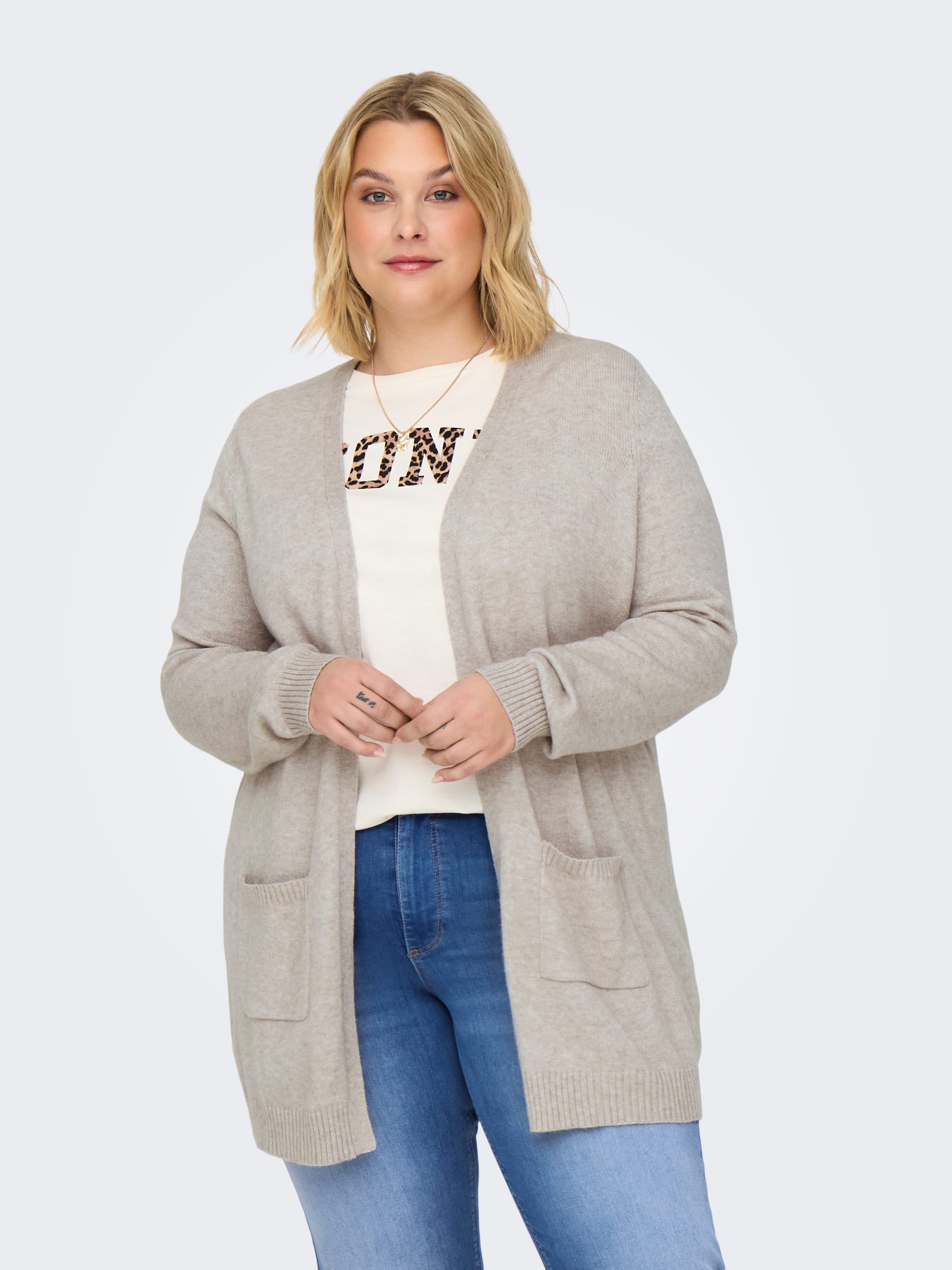 ONLY CARMAKOMA Strickjacke "CARESLY L/S OPEN CARDIGAN NOOS KNT"