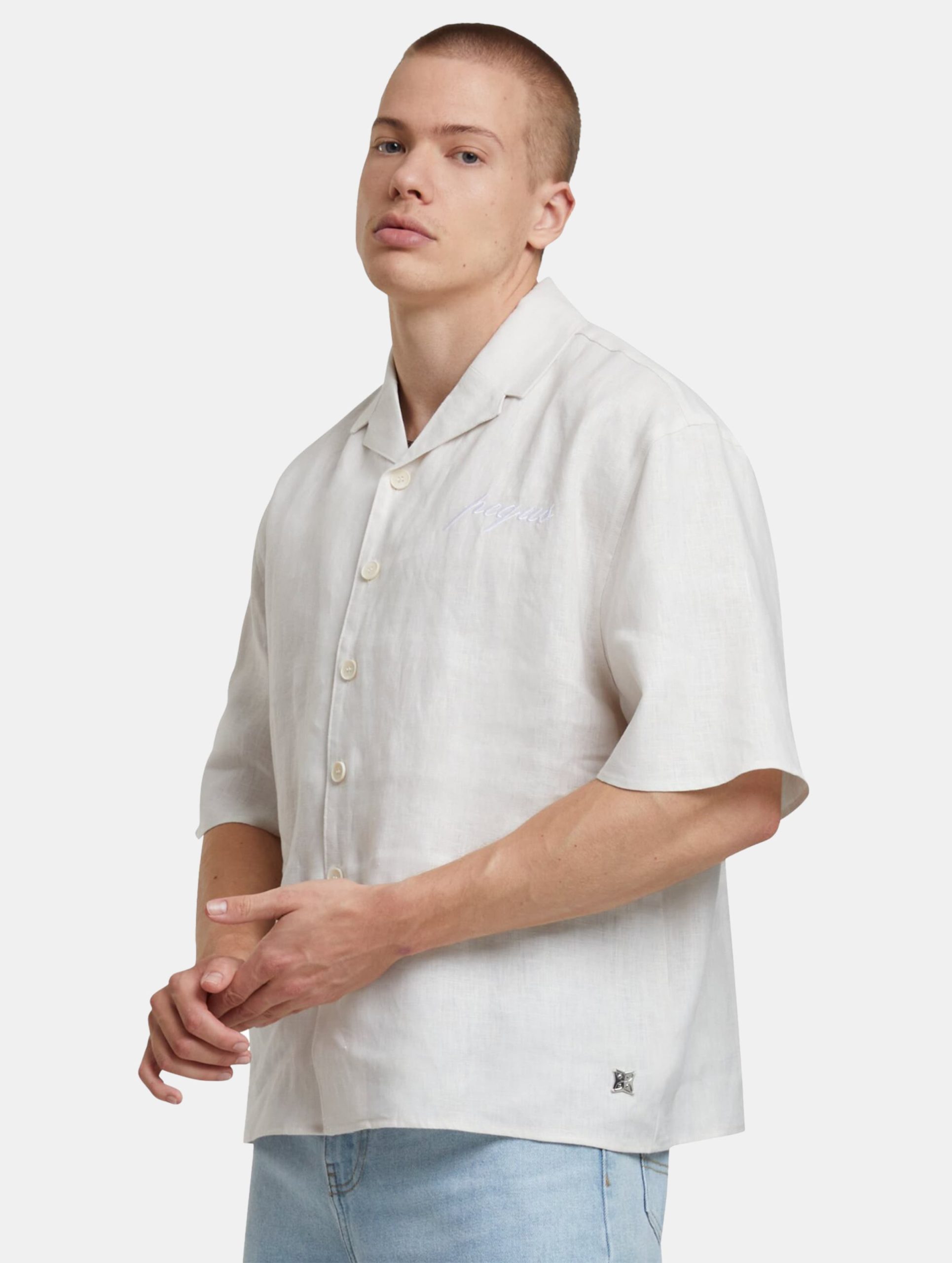 PEQUS Chest Logo Linen Hemd