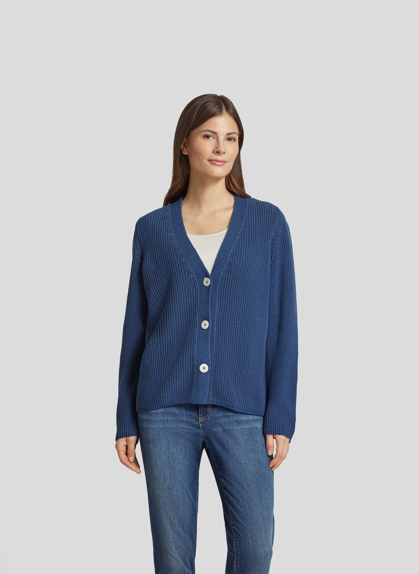 Rabe Strickjacke, mit V-Ausschnitt und Knopfleiste