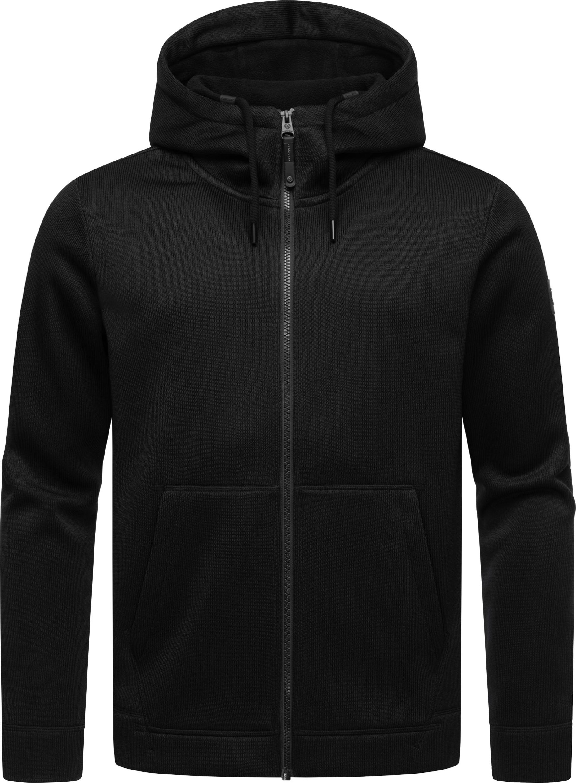 Ragwear Kapuzenstrickjacke "Fabian", Herren Basic Rippstrick-Jacke mit Kapuze