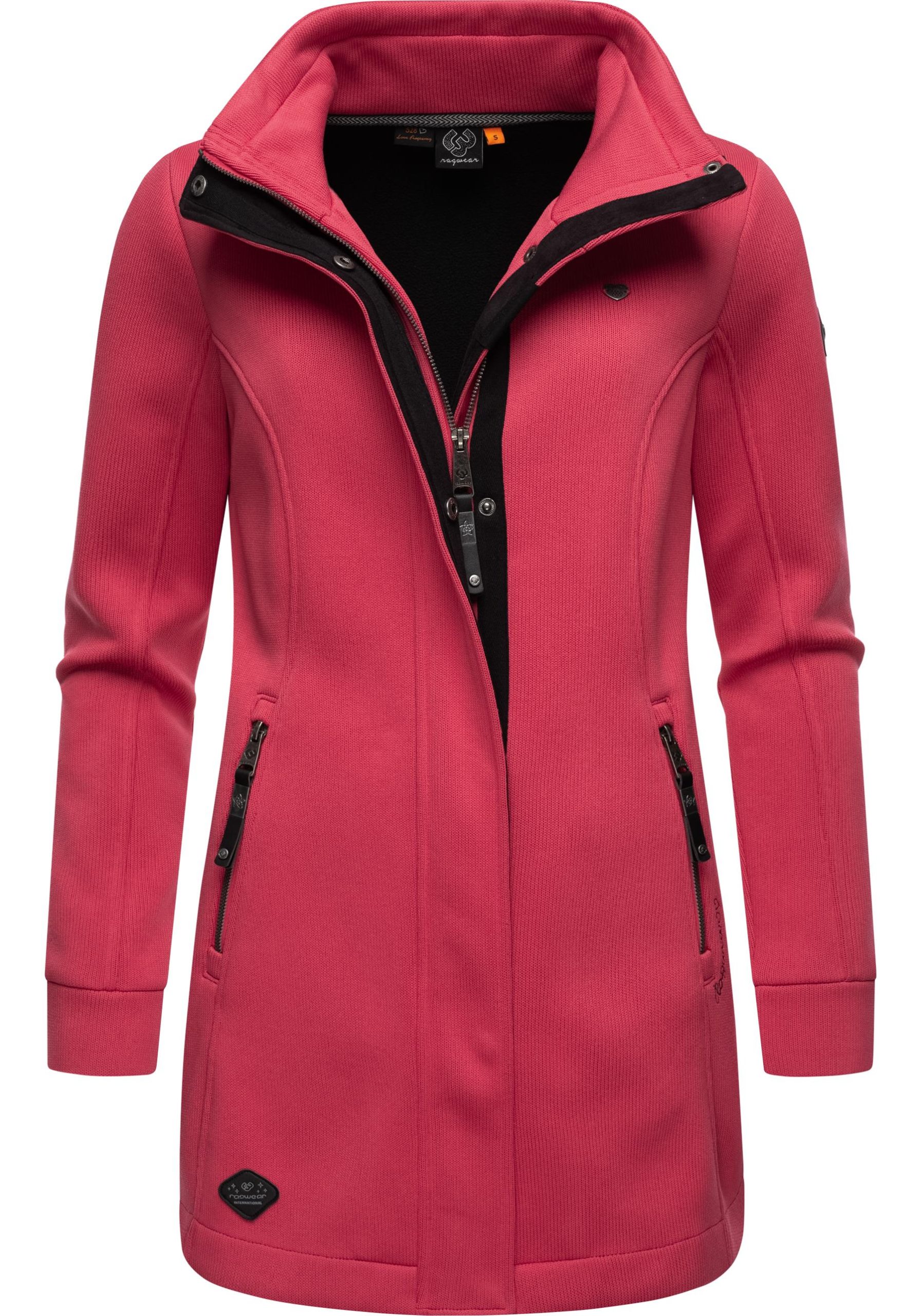 Ragwear Sweatjacke "Letrice Bonded", Elegante Zip-Jacke mit hohem Kragen in Feinstrickoptik