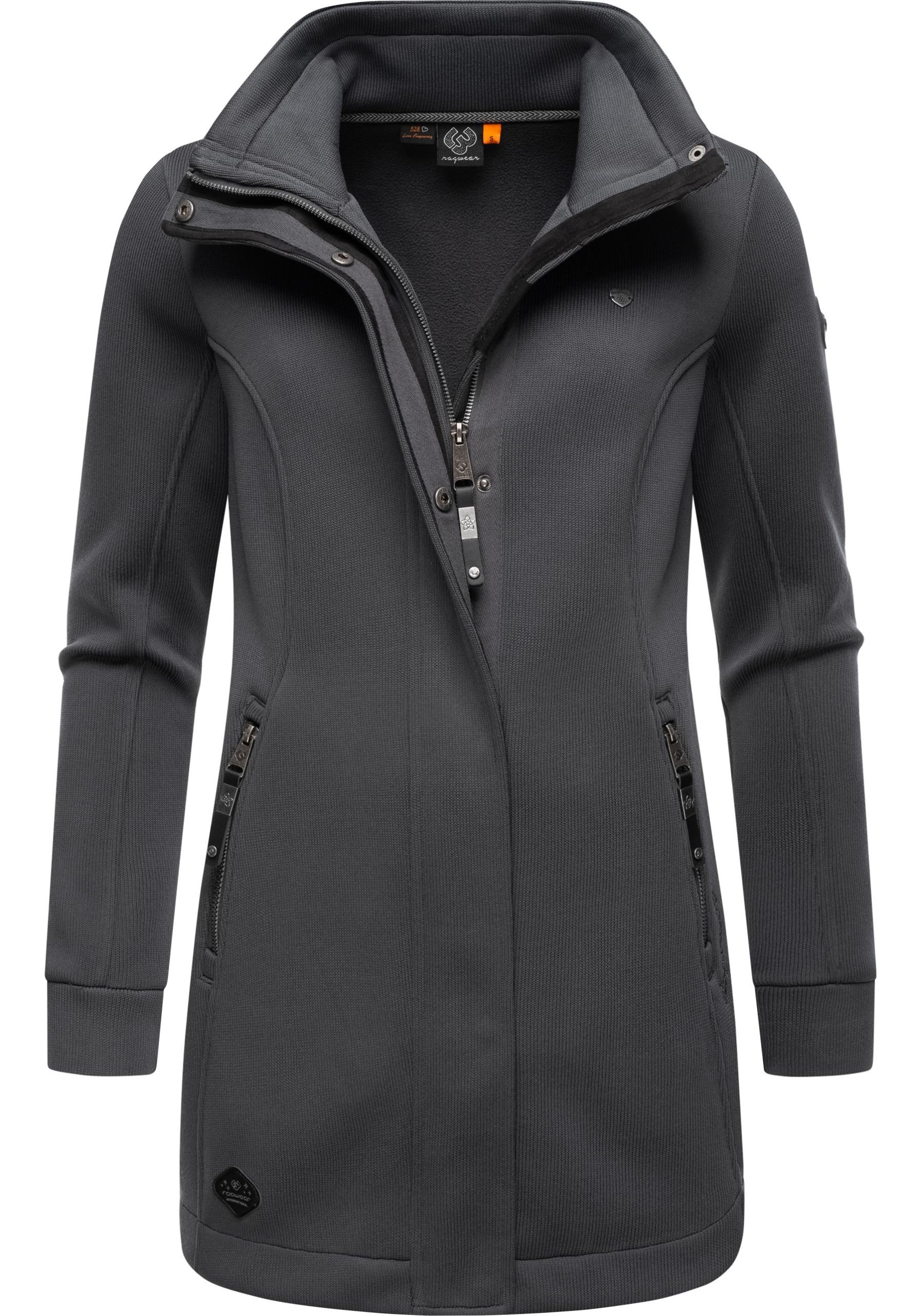 Ragwear Sweatjacke "Letrice Bonded", Elegante Zip-Jacke mit hohem Kragen in Feinstrickoptik