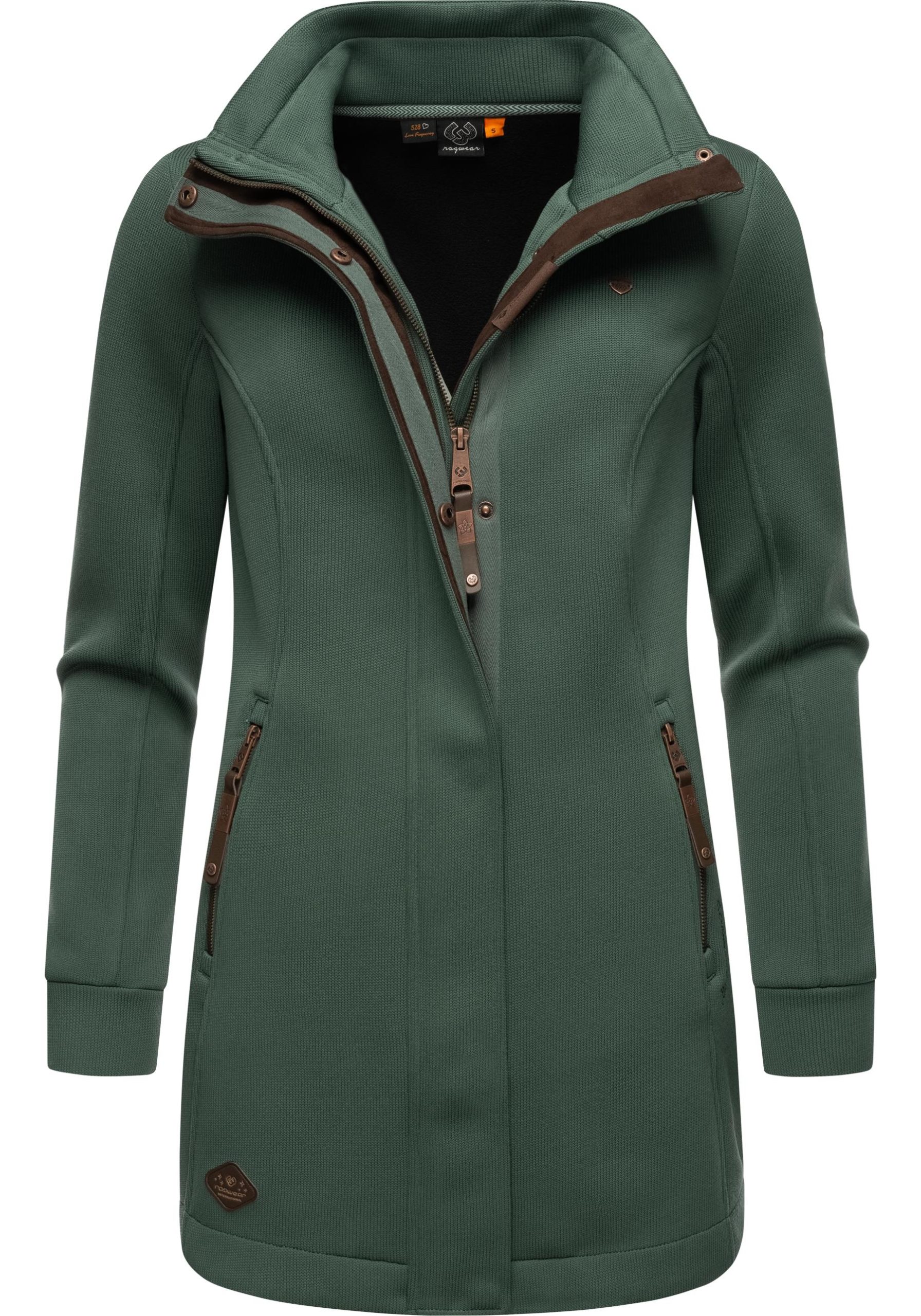 Ragwear Sweatjacke "Letrice Bonded", Elegante Zip-Jacke mit hohem Kragen in Feinstrickoptik
