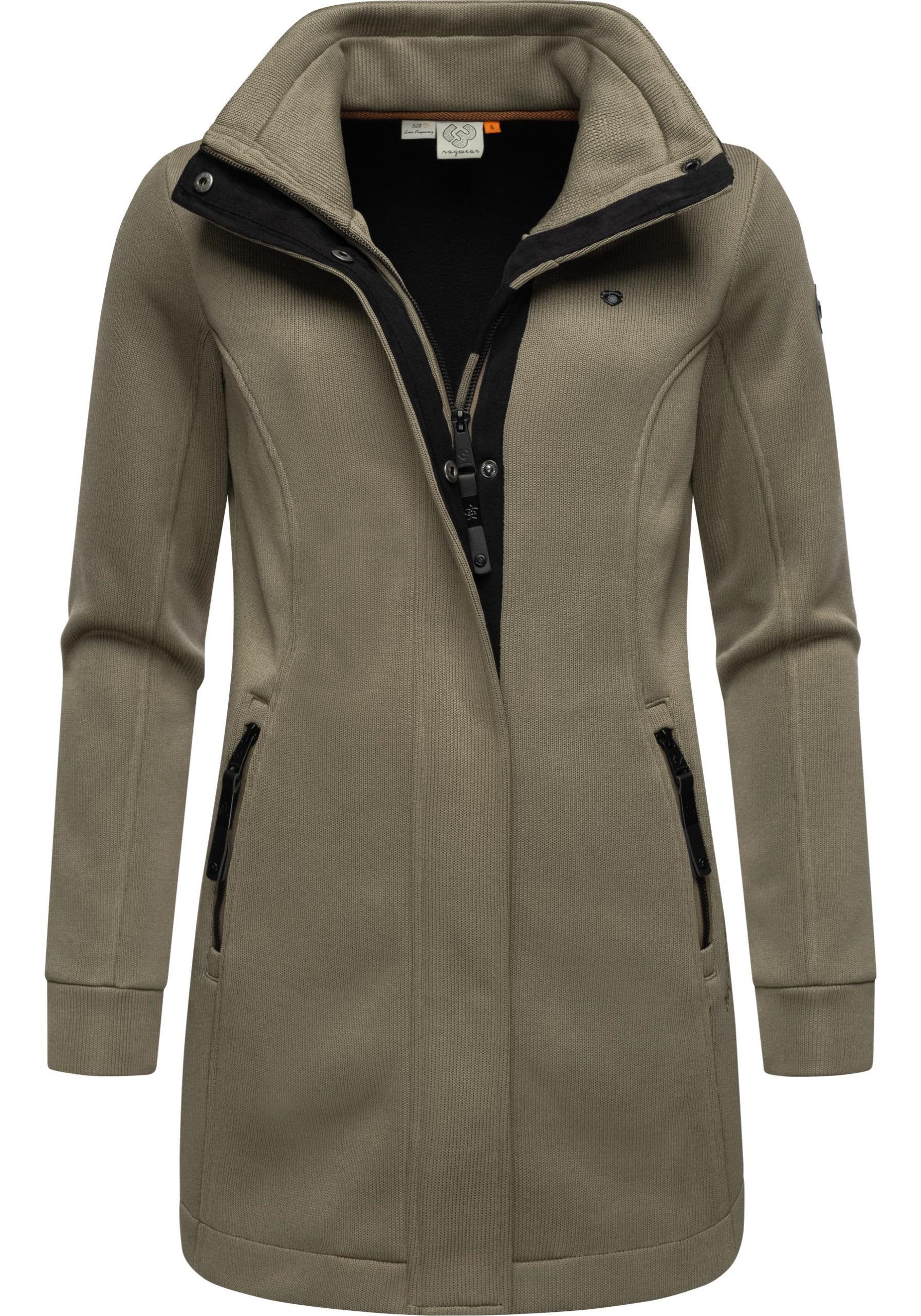 Ragwear Sweatjacke "Letrice Bonded", Elegante Zip-Jacke mit hohem Kragen in Feinstrickoptik