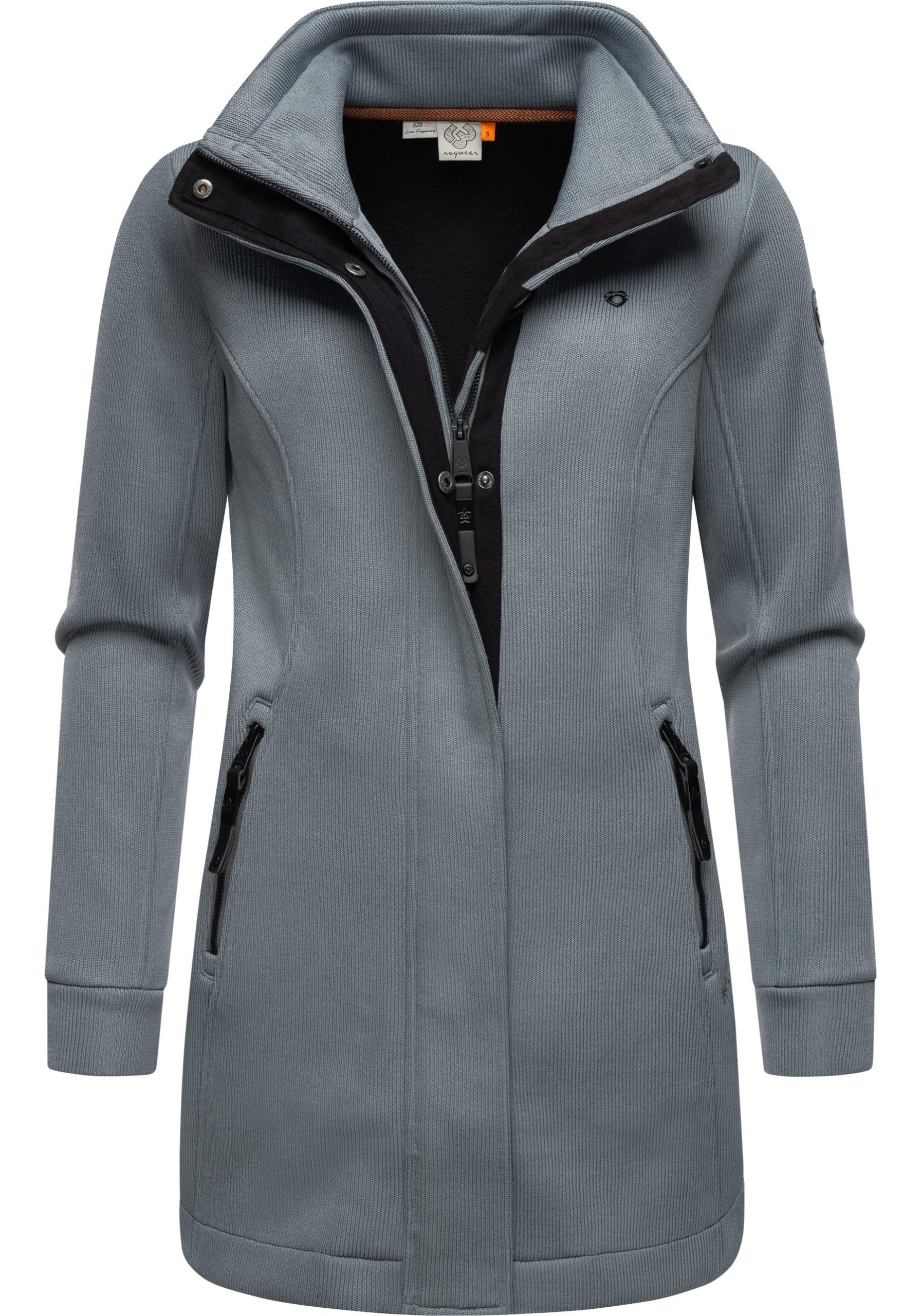 Ragwear Sweatjacke "Letrice Bonded", Elegante Zip-Jacke mit hohem Kragen in Feinstrickoptik