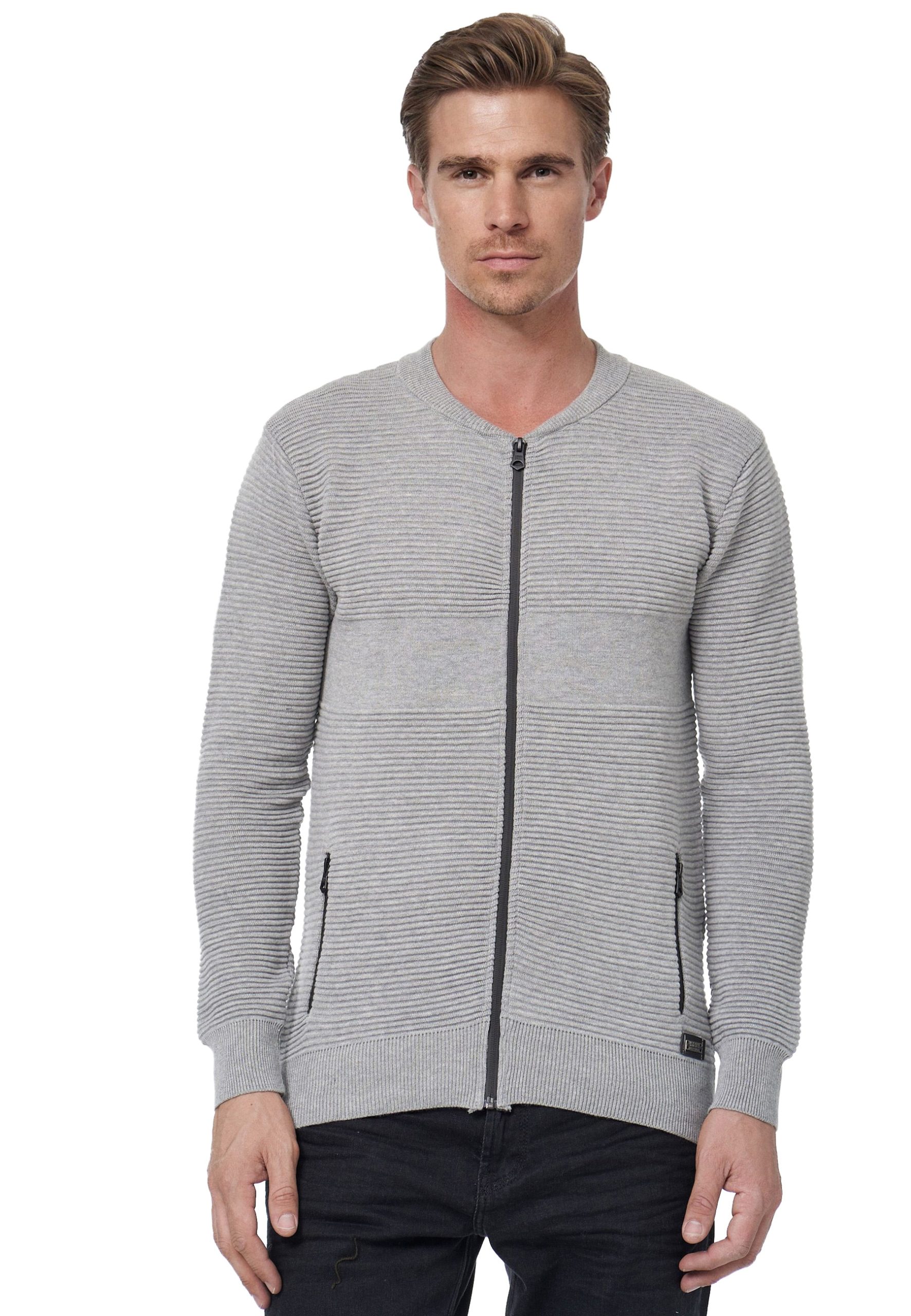 Rusty Neal Strickjacke, im trendigen Ripp-Design