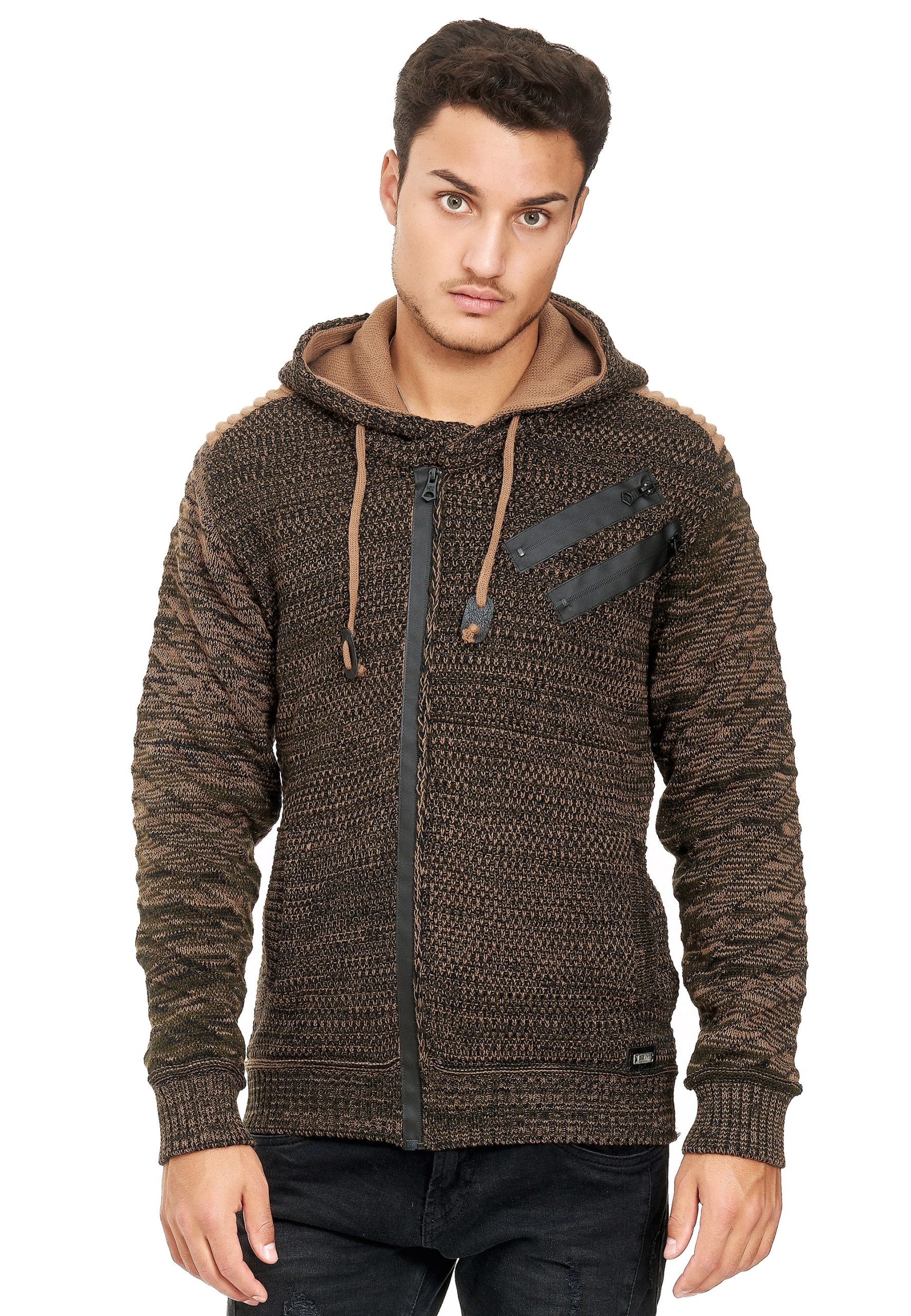 Rusty Neal Strickjacke, in cooler Grobstrickoptik