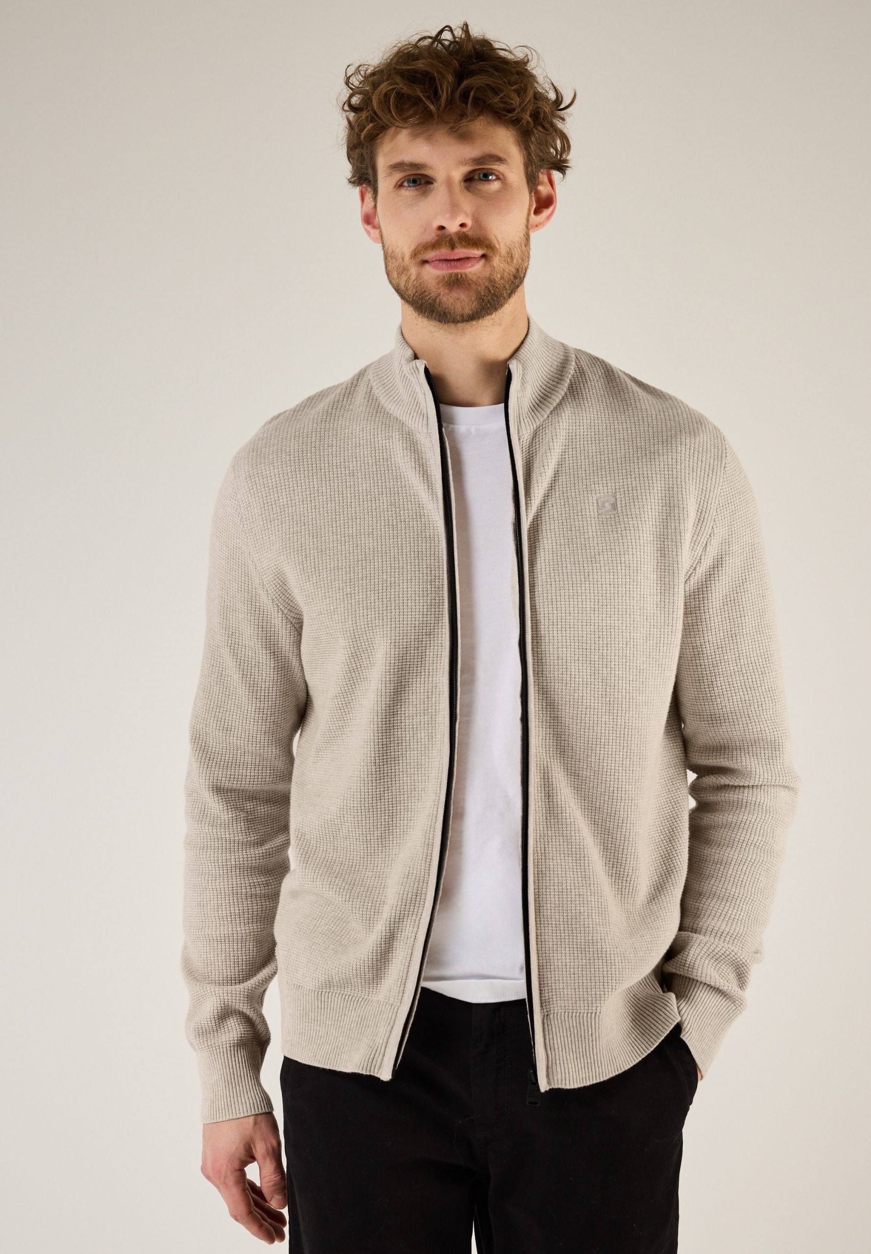 STREET ONE MEN Strickjacke, Feinstrick