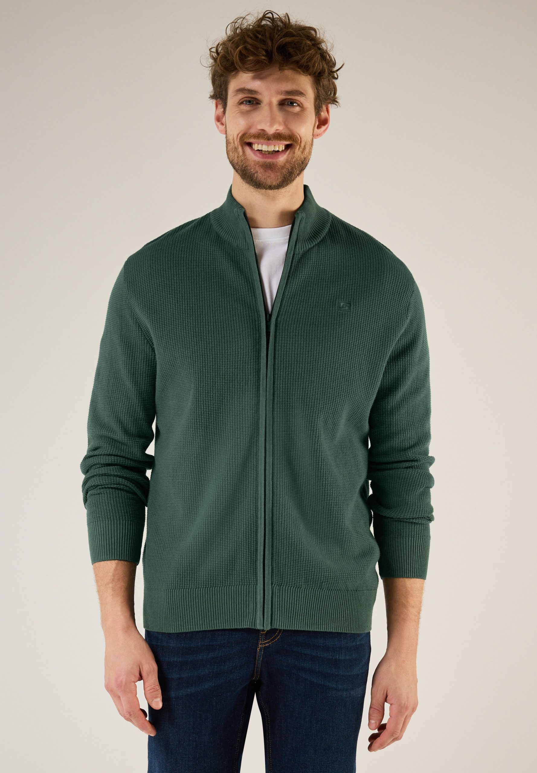 STREET ONE MEN Strickjacke, Feinstrick